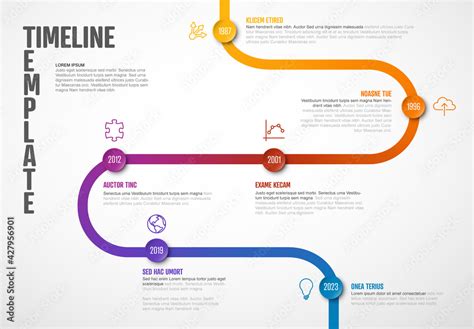 Infographic Curved Timeline Template 素材庫範本 Adobe Stock