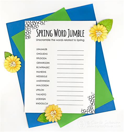 Spring Word Scramble Free Printable