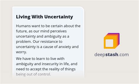 Living With Uncertainty Deepstash