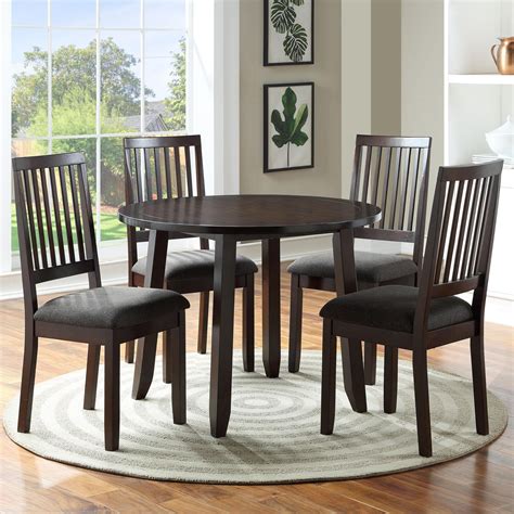 Steve Silver Yorktown 5 Pack Dining Set With Round Table And 4 Slat