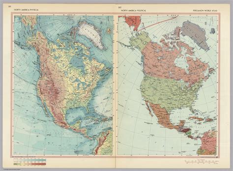 North America Physical Political Pergamon World Atlas David
