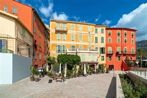 Colorful Redidential Houses In Menton France Stock Image Colourbox