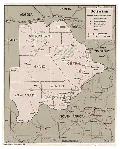 Map Of Botswana Detailed Map Of Botswana Southern Africa Africa