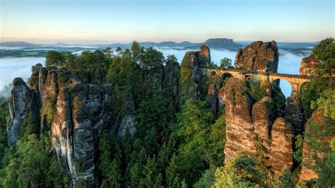 The Bastei Bridge In Saxon Switzerland National Park Is The Only