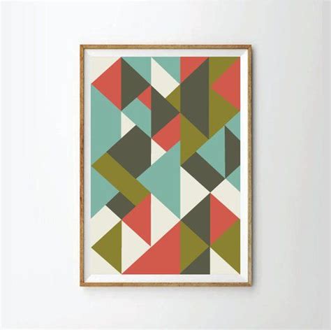 Wall Art Decor Mid Century Modern Abstract Geometric Art Print