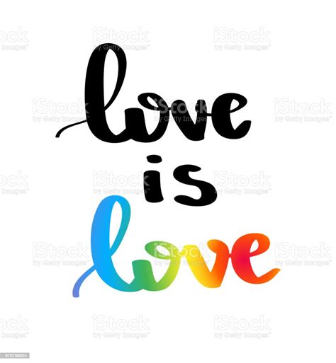 love is love gay pride slogan with hand written lettering inspirational lgbt rights concept