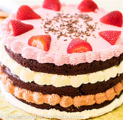 Neapolitan Naked Layer Cake Straight To The Hips Baby