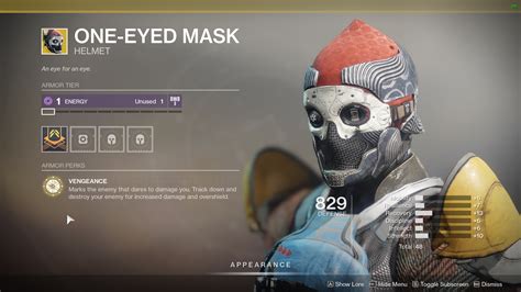 One Eyed Mask Titan Exotic Helmet Destiny 2 Guide Stash
