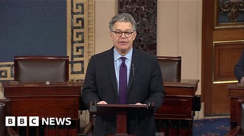 Senator Al Franken Resigns Over Groping Claims Bbc News