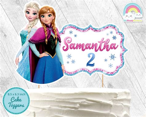 Frozen Elsa Anna Birthday Party Cake Toppers Frozen Printable Etsy