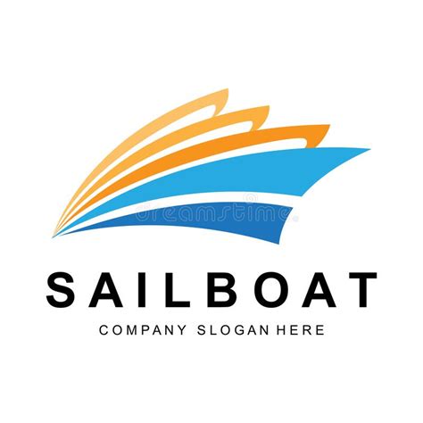 Sailboat Logo Design Fishing Boat Illustration Company Brand Vector