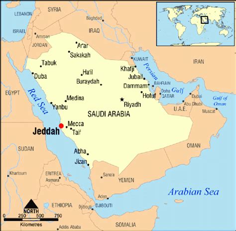 Saudi Arabia Map With Cities