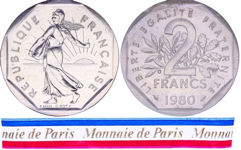 Coin France 2 Francs Piéfort 1980 Silver