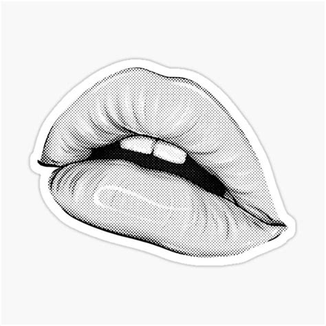 Sex Lips Halftone Design Sticker By Aredshirt Redbubble