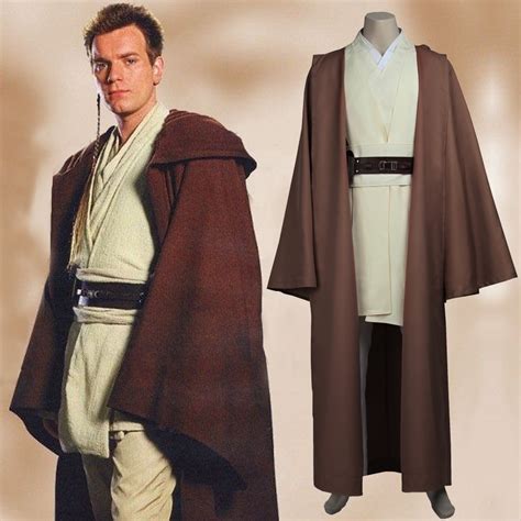 Star Wars Jedi Knight Cosplay Obi Wan Ben Kenobi Robe Halloween Costume