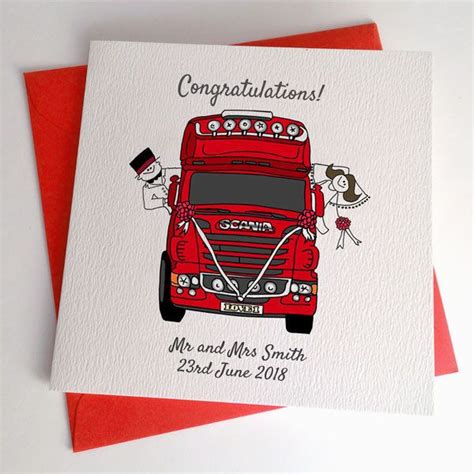 Lorry Waggon Truck Wedding Card Or Customisable Anniversary Etsy Uk