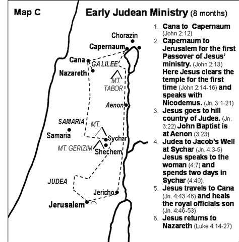 Chronological Map Of Jesus Ministry