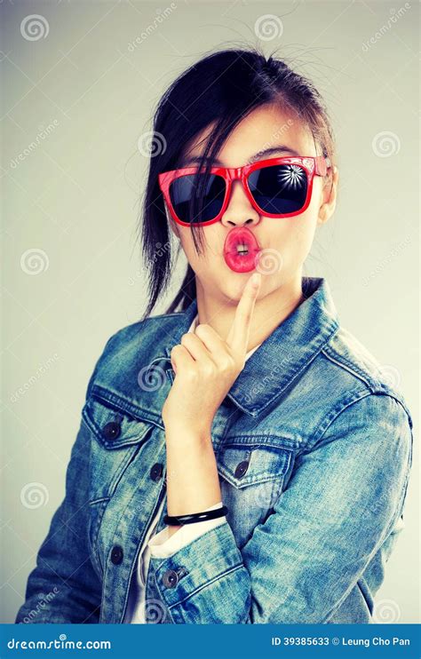 Asian Woman Pout Lip Stock Image Image Of Color Lipstick 39385633
