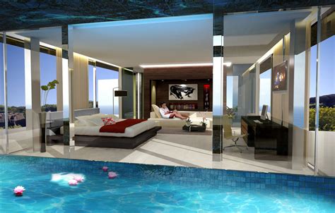 We feature 50 three bedroom home plans in this massive post. Home with Infinity Pool and Glass Bottomed Pool Rendered in 3D
