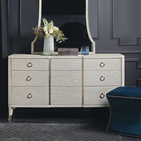 Hayley Hollywood Regency Dove White 3 Drawer Dresser Kathy Kuo Home