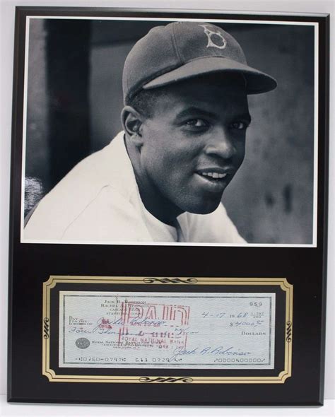 Jackie Robinson Baseball Reproduction Signed Limited Edition Check Display Gold Record Outlet