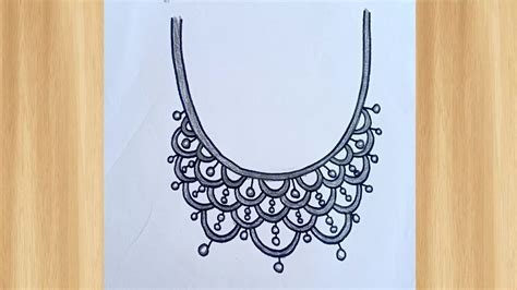 How To Draw Necklace Jewellery Easy Necklace Drawing Youtube