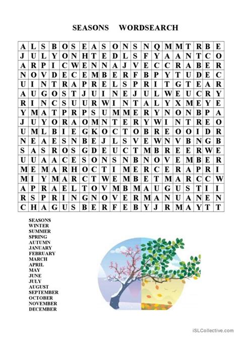 Seasons Wordsearchсontinue Wor English Esl Worksheets Pdf And Doc