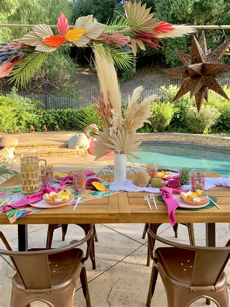 Tropical Boho Table And Decor Pop Of Gold