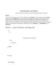 Classification of matter 15 questionsdraft. Classification_of_Matter-POGIL.docx - Classification of ...