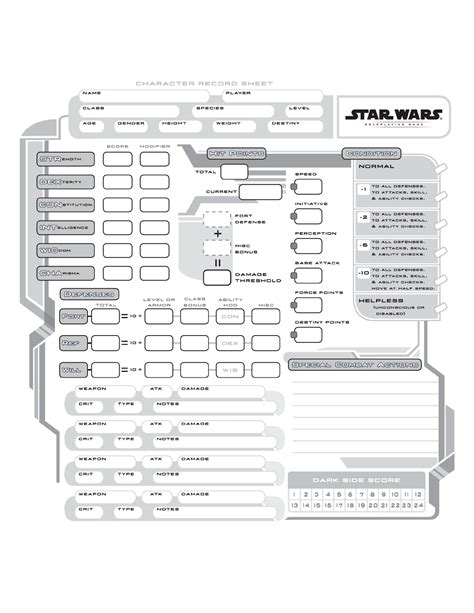 Character Sheet Star Wars Saga Edition Rpg Omnibus Fandom