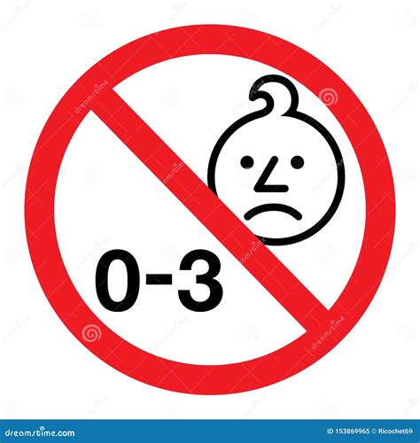 Not For Children Under 3 Years Of Age Sign Stock Illustration