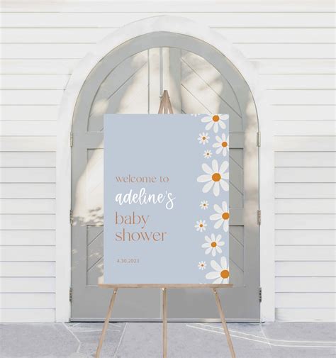 Daisy Baby Shower Welcome Sign Baby In Bloom 18x24 Etsy