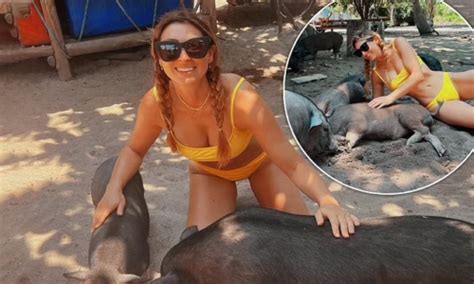 Luisa Zissman Flaunts Her Trim Body In A Yellow Bikini While Touring A Farm During Her Sun
