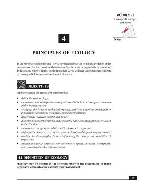 Principles Of Ecology Worksheetpdf