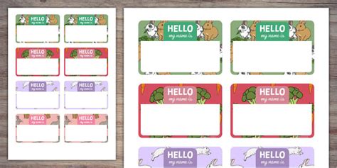 Rabbit Name Tags Twinkl Party Professor Feito Twinkl