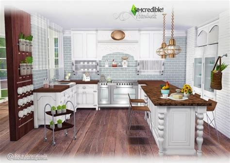 Vitasims cottage kitchen conversion by clara at all 4 sims. Hacienda Kitchen at SIMcredible! Designs 4 » Sims 4 Updates