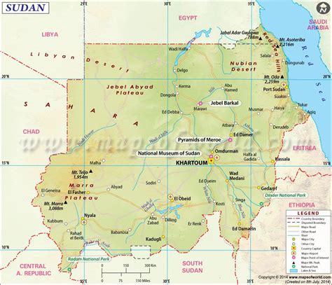 Sudan Cities Map Map Of Sudan Cities Northern Africa Africa