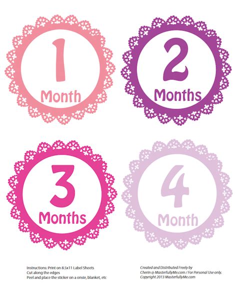 Are you tired of waiting and waiting for your. Free - Monthly Baby Girl Stickers (printable) on www ...