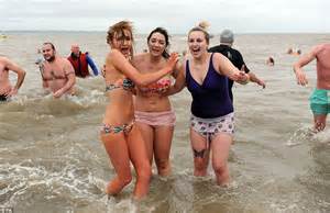 British Swimmers Brave The Cold Sea For New Years Day Swims Daily