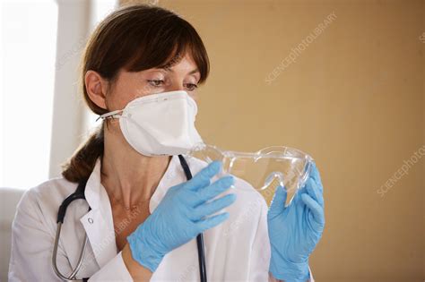 Doctor Wearing Protective Clothes Stock Image C Science