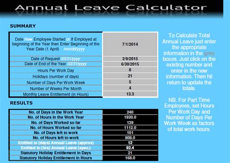 Based on the number of completed months you worked in your current year. Annual Leave Calculator Excel Free - Download | Xlstemplates