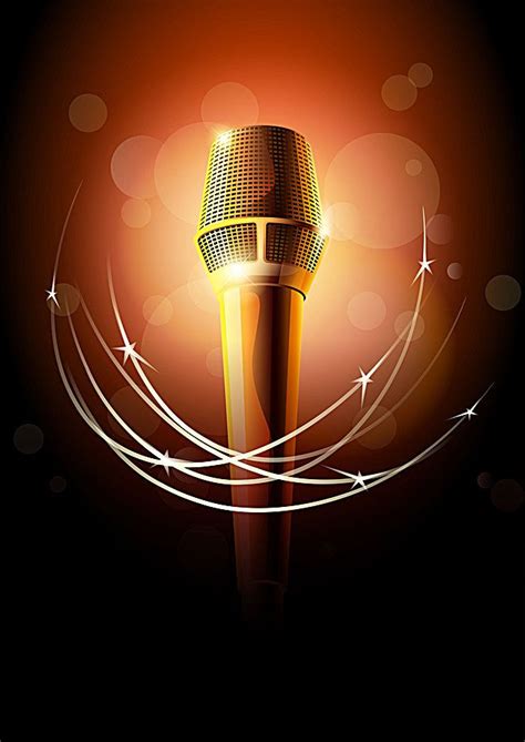 Free Microphone Black Golden Background Images Golden Microphone