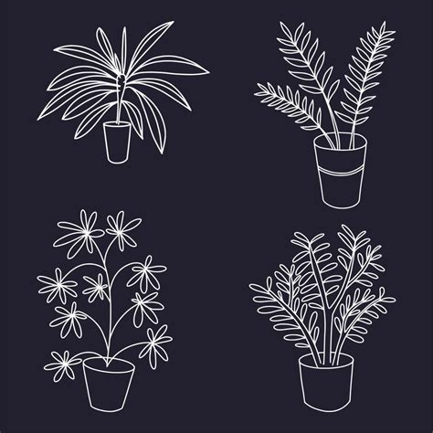 Vector Sketch Of A House Plant Drawing By Hand 7504697 Vector Art At