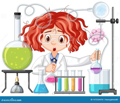 Scientist Doing Experiment In Science Lab Stock Vector Illustration