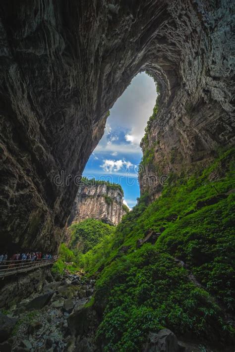 Natural Rocky Arch Fissure In Wulong National Park Editorial Image