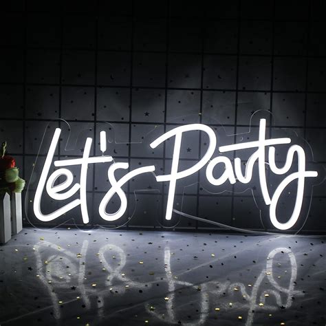 Lets Party Neon Sign Lets Party Led Sign Dimmable Neon Lights Neon