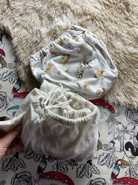 Vintage Cloth Diaper With Wool Wash Bag