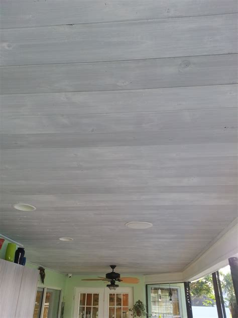 How To Whitewash A Wood Ceiling