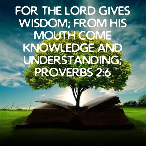 Proverbs 2 6 For The LORD Gives Wisdom From His Mouth Come Knowledge