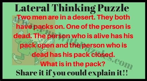 Out Of Box Thinking Riddles For Teens With Answers Lateral Thinking